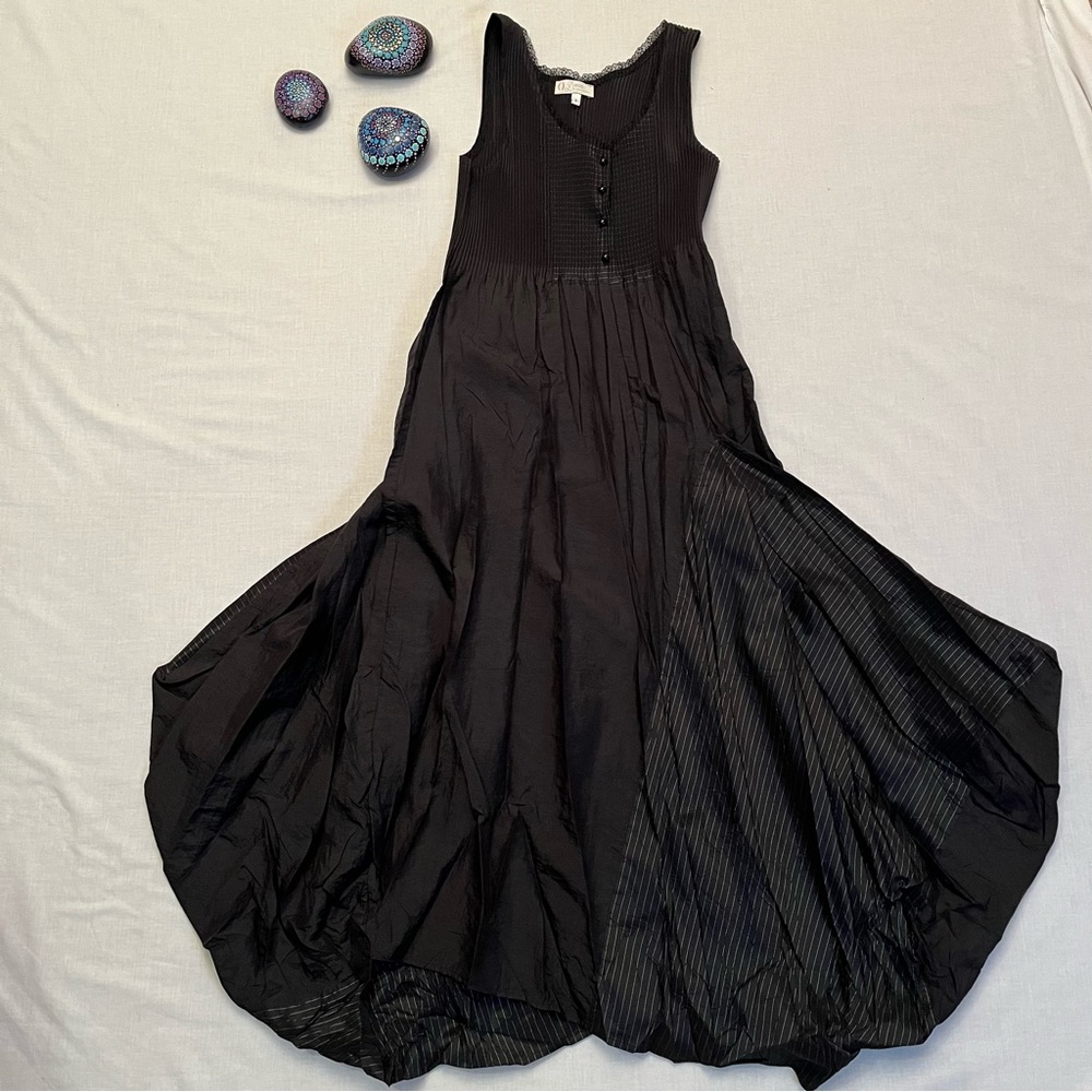 Deca De Vous a Nous Black Sleeveless Long Dress Couture France Size T2 = 8